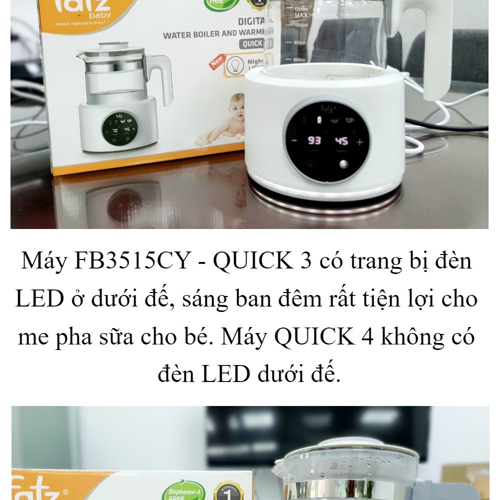 ️️𝑪𝑯𝑰́𝑵𝑯 𝑯𝑨̃𝑵𝑮️️MÁY ĐUN VÀ HÂM NƯỚC PHA SỮA ĐIỆN TỬ CHÍNH HÃNG FATZ BABY - QUICK 3 - FB3515CY