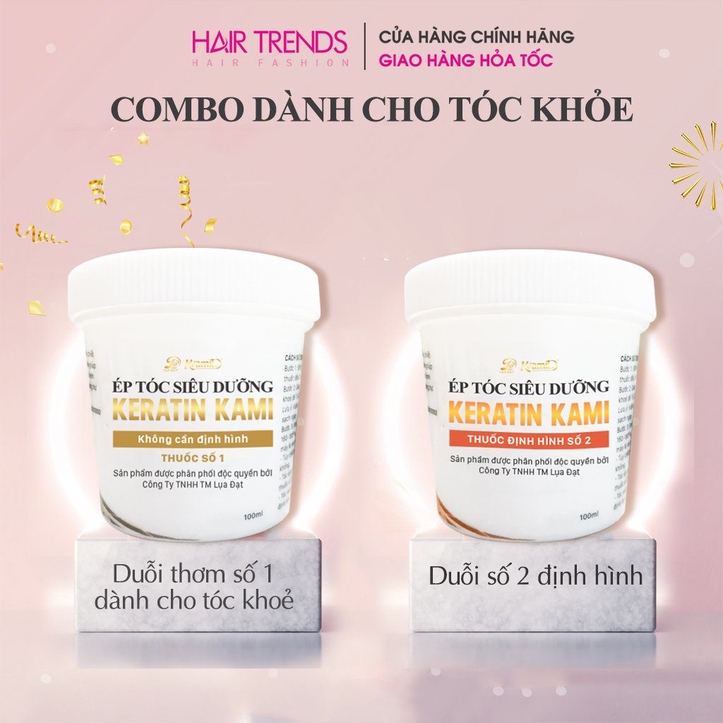 Combo ép tóc KAMI, duỗi tóc siêu dưỡng keratin phục hồi tóc tại nhà không cần định hình (Size nhỏ)