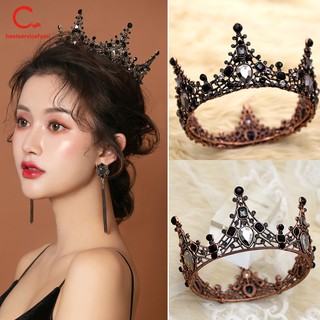 Vương miện đội đầu bằng hợp kim đính đá lấp lánh sang trọng kiểu vintage xinh đẹp dành cho phụ nữ