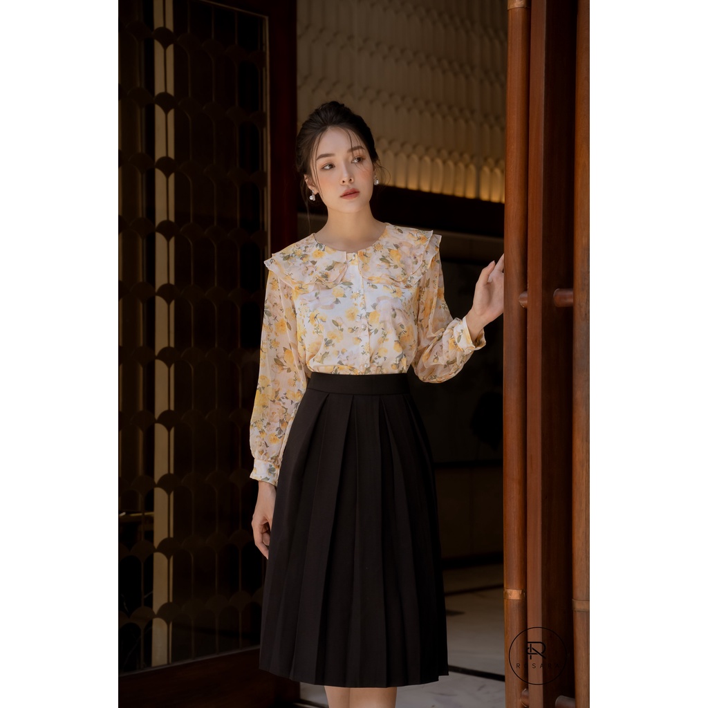 Áo sơ mi thời trang nữ hoa tơ Rosara G26