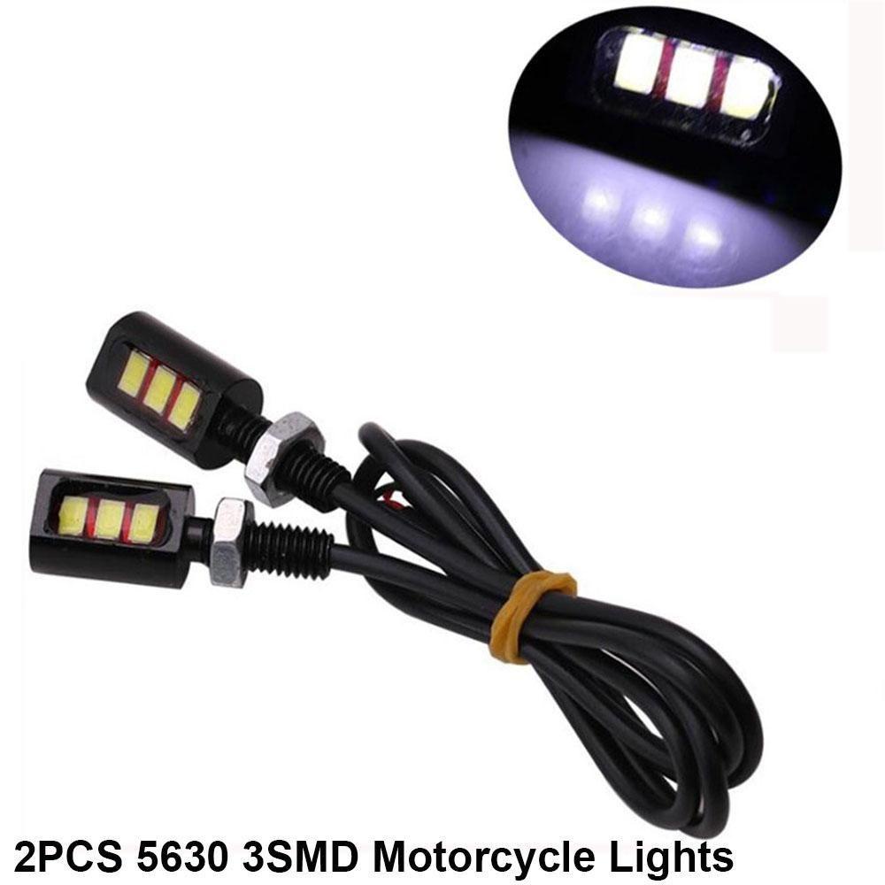 1 Cặp Bóng Đèn 5630 3SMD Ánh Sáng Trắng Siêu Sáng Gắn Đuôi Xe Hơi / Xe Máy