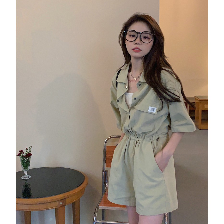 Xiaozhainv Áo Liền Quần Tay Ngắn Dáng Rộng Phong Cách Hàn Quốc Thời Trang Cho Nữ | BigBuy360 - bigbuy360.vn