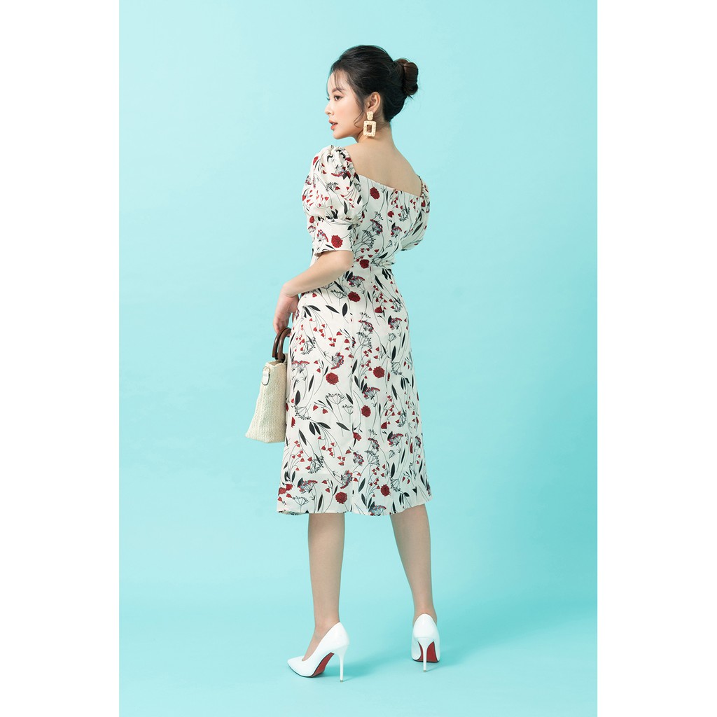 Đầm dài cổ vuông nơ ngực 20AGAIN DDW1069 | BigBuy360 - bigbuy360.vn