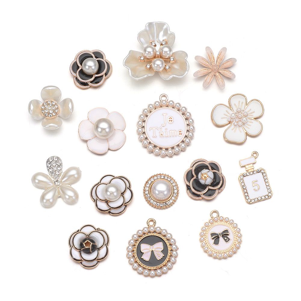 Set 5 phụ kiện đính ngọc trai dùng trang trí giày sandal thời trang cho nữ