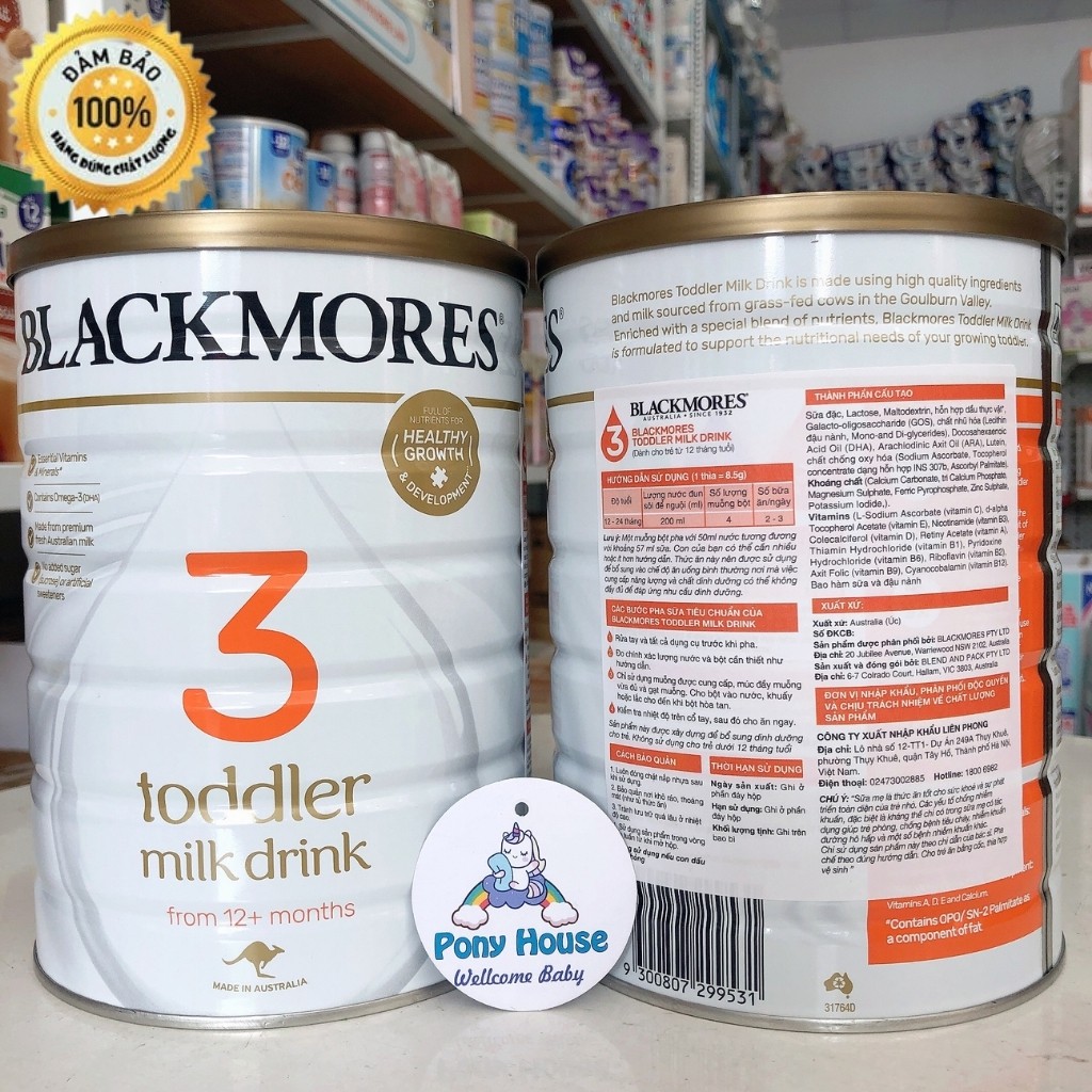Sữa BLACKMORE Úc 900g CHÍNH HÃNG dành cho bé lười ăn, chậm lớn, chậm tăng cân. [DATE 2023]