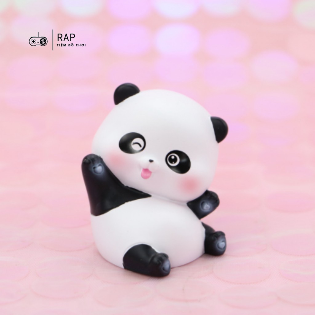 Mô hình gấu trúc mini để bàn biểu cảm dễ thương Ráp trang trí taplo ô tô, bàn học, bàn làm việc, quà tặng