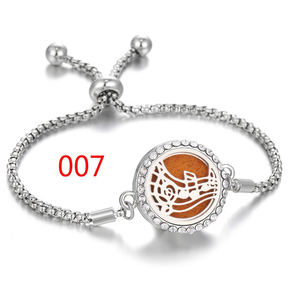 Vòng Đeo Tay Khuếch Tán Hương Thơm Đính Pha Lê Có Thể Điều Chỉnh