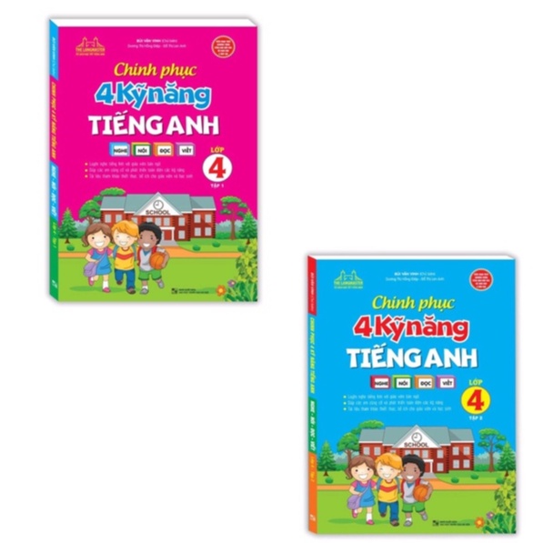 Sách Combo Chinh phục 4 kỹ năng tiếng anh Nghe - nói - đọc - viết lớp 4 ( 2 tập)