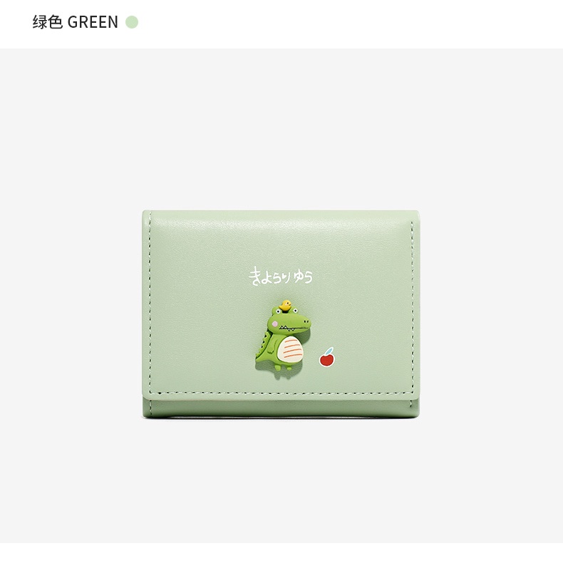 Ví nữ mini cute cầm tay nhỏ gọn đẹp , bóp nữ mini gắn hình khủng long vn016