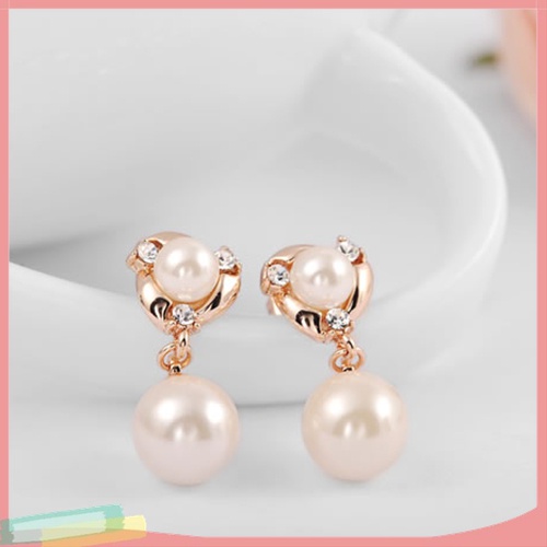 Đôi Khuyên Tai HạT NgọC Trai Giả Mạ VàNg 9K ThờI Trang Cho Nữ