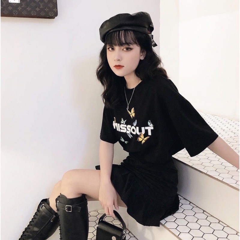 Áo thun in tay lỡ nữ freesize phông form rộng dáng Unisex - Ulzzang mặc cặp, nhóm, lớp hình BƯỚM MISSOUT - CUTE ZOO