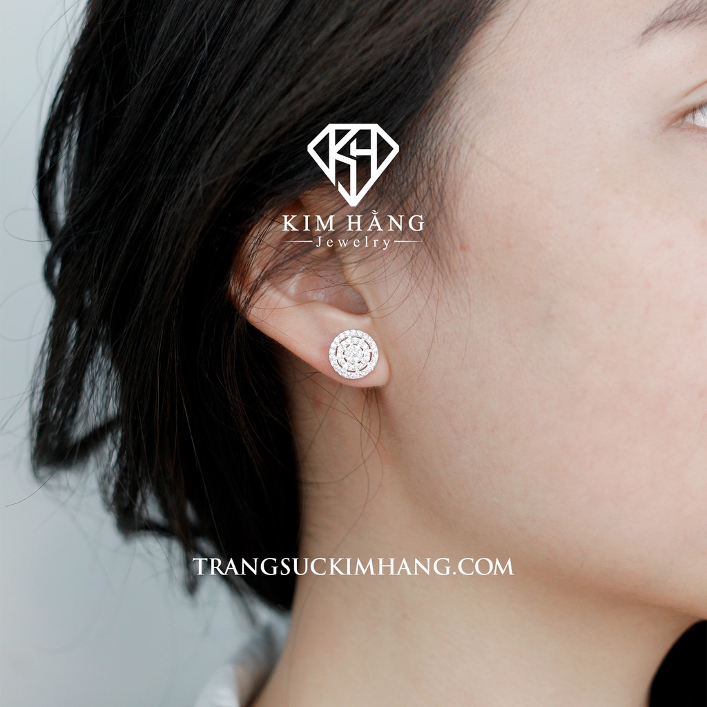 Khuyên Tai BẠC Thiết Kế Full Đá Tấm Thiết Kế Mới 2022