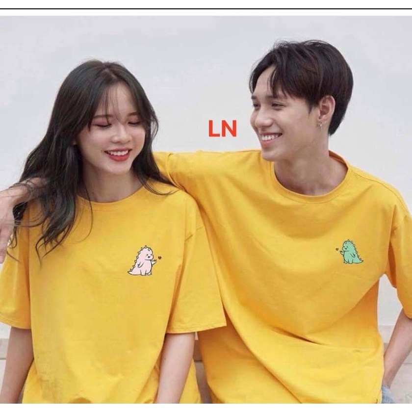 Áo phông logo Khủng Long form thụng chất liệu cotton có 3 màu cho khách lựa chọn. Nam nữ mặc đẹp