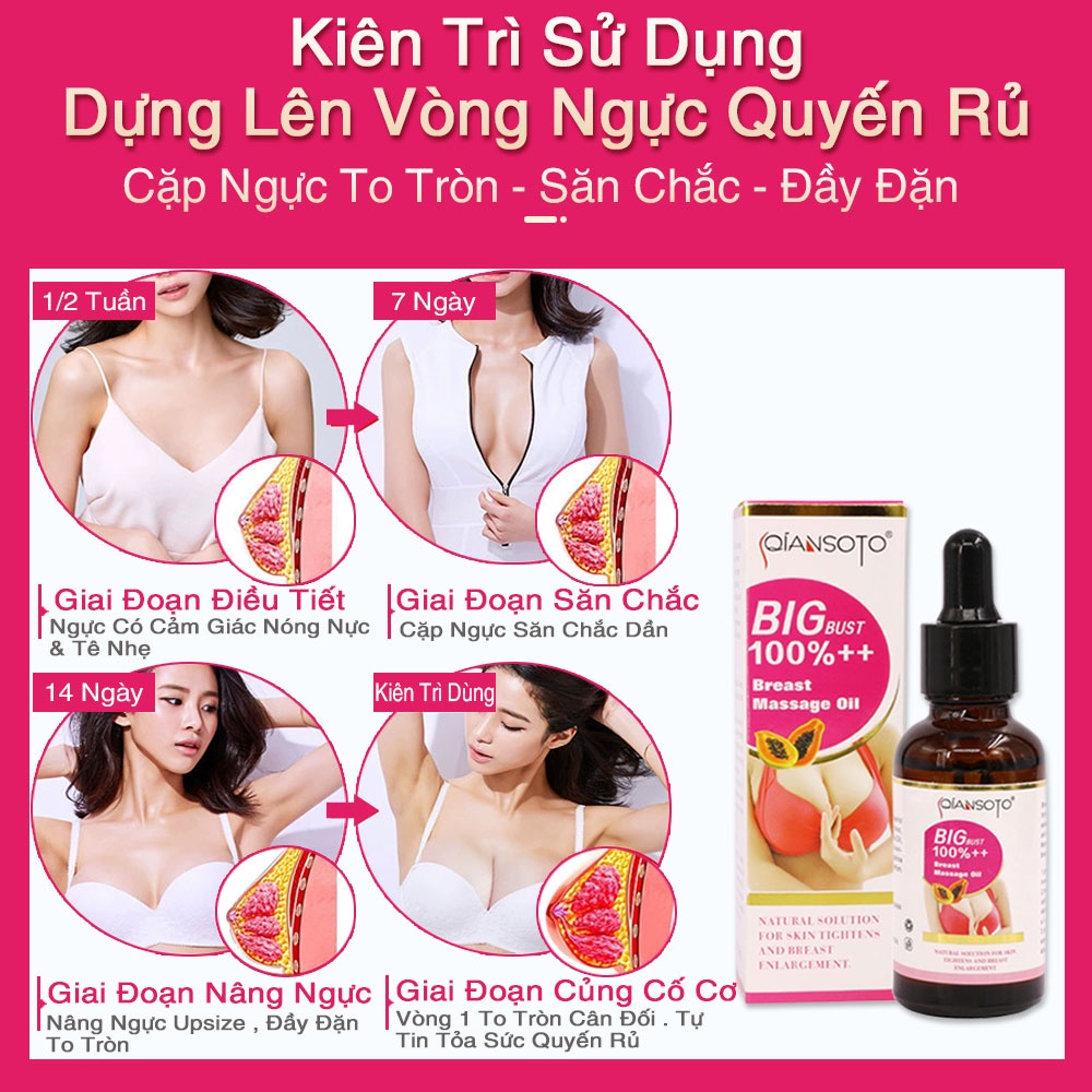 Tinh Dầu Upsize QIANSOTO Tăng Ngực Nở Ngực Giúp Săn Chắc & Tăng Vòng 1 Upsize Hiệu Quả 40ml (Có Che Tên) | BigBuy360 - bigbuy360.vn