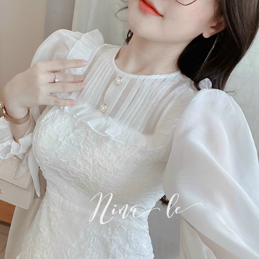 ĐẦM GẤM TAY VOAN PLI NGỰC (KÈM VIDEO HÌNH THẬT) | BigBuy360 - bigbuy360.vn