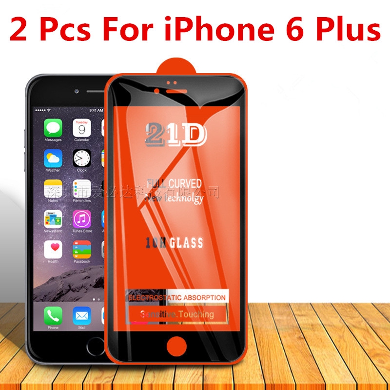 2 Kính Cường Lực 21d 5.5 Inch Bảo Vệ Toàn Màn Hình Cho Apple Iphone 6 Plus 6plus