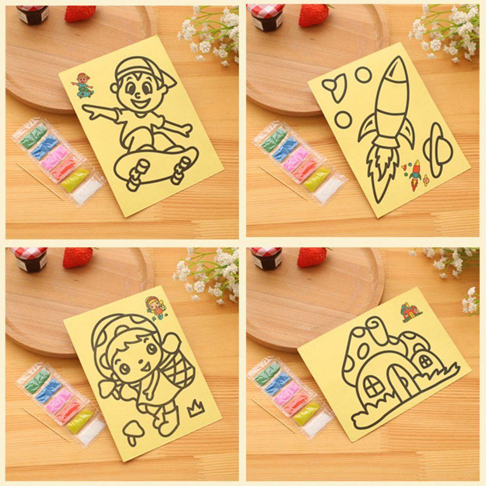 CHOOKEY Set 10 Tranh Cát Hình Hoạt Hình Sáng Tạo Cho Bé