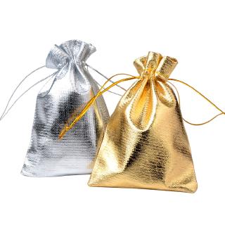 25Pcs Jewelry Bag Metallic Foil Cloth Bundle Bag Gift Packaging Drawstring Pouch