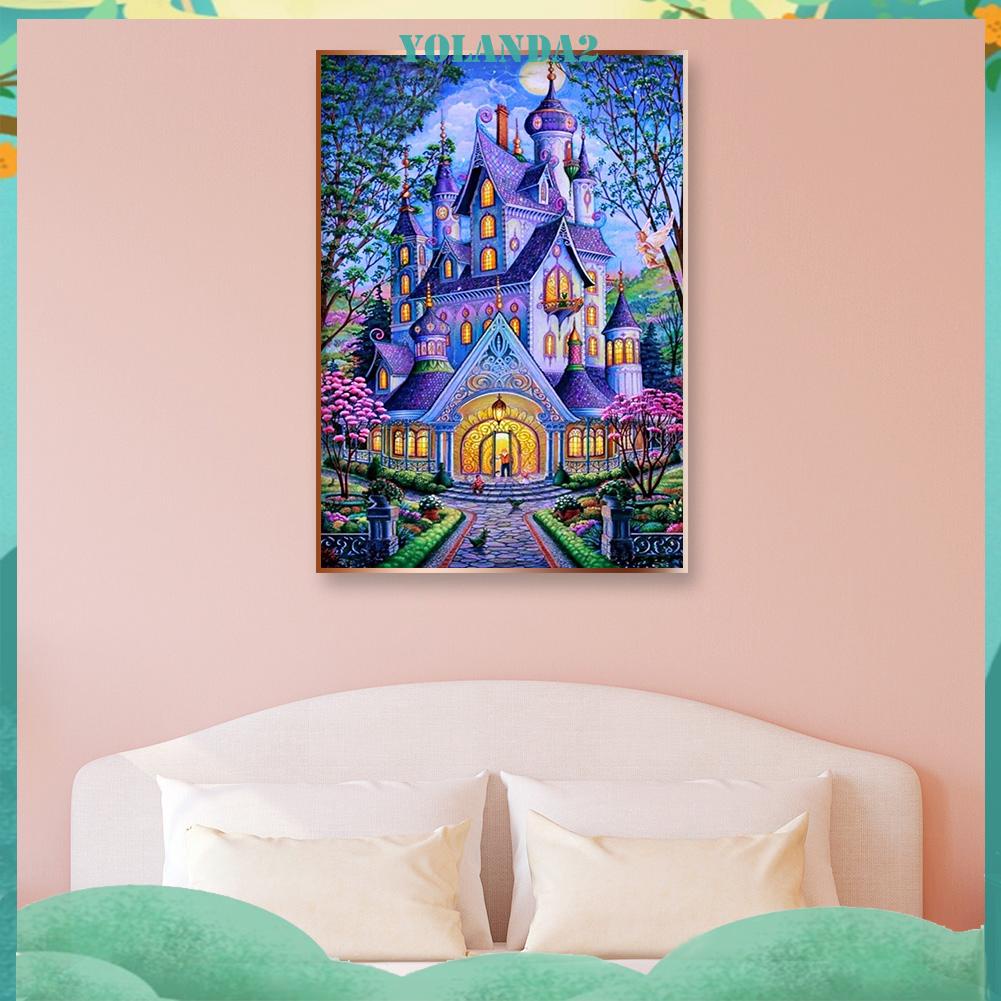 Bộ Tranh Đính Đá Tự Làm Hình Lâu Đài Màu Tím 2 / Mosaic