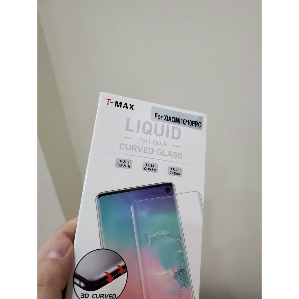 Cường lực UV T-Max LIQUID Xiaomi Mi 10 / Mi 11 / Mi 10 Pro trong suốt Full màn trơn mượt cao cấp tmax ( Kèm đèn )