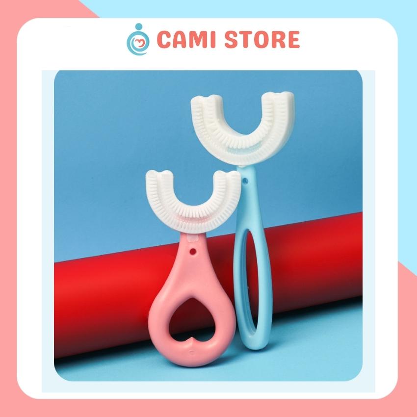 Bàn Chải Đánh Răng Chữ U Tiện lợi Chất Liệu Silicon Cho Bé Từ 2 - 6 Tuổi , CamiStore