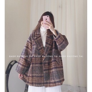 Áo dạ kẻ màu siêu tây