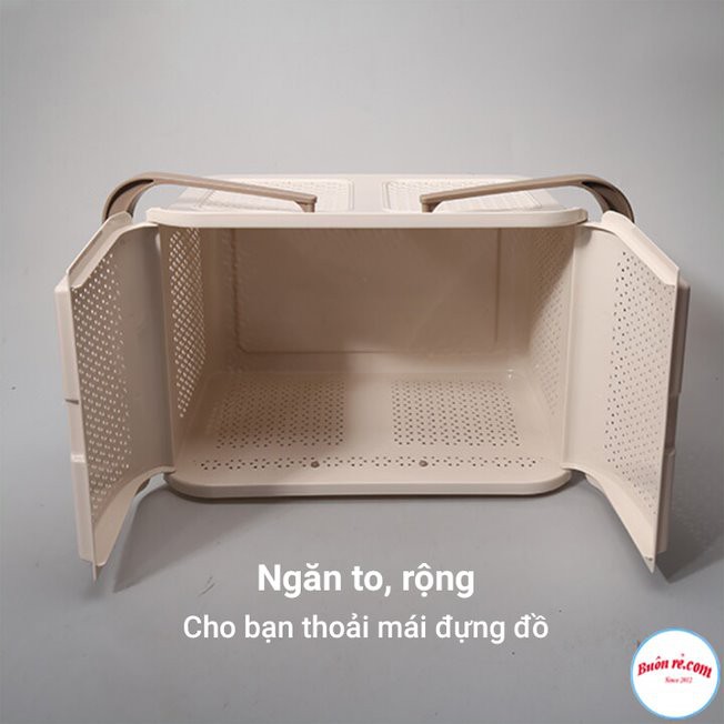 Làn đựng đồ có nắp cao cấp Việt Nhật Kokori (MS:2608) - 01447 – Giỏ đựng đồ đa năng, giỏ đựng đồ đi sinh có nắp mở tiện