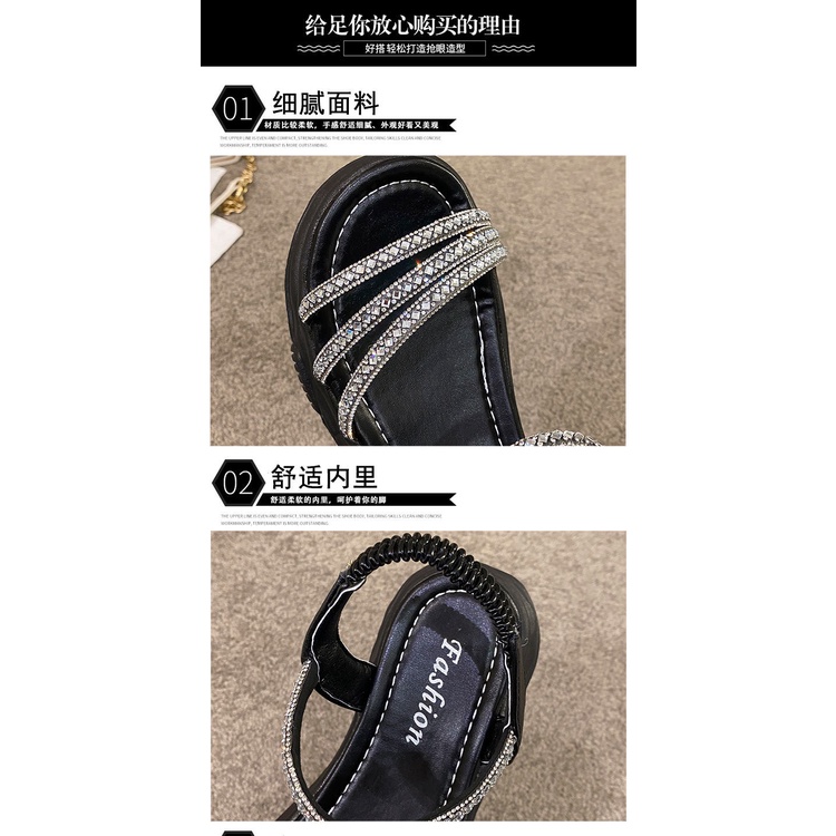 Giày Sandal Đính Đá Lấp Lánh Thời Trang Mùa Hè Mới 2022 Cho Nữ