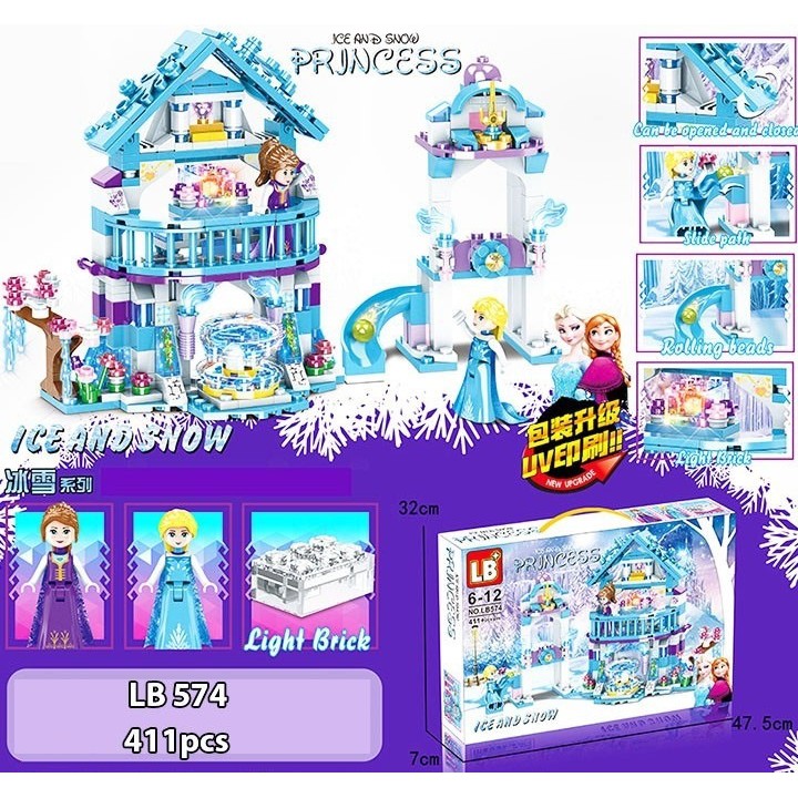 Bộ xếp hình not Lego - LB+ LB574 Elsa và Anna ngôi nhà băng tuyết