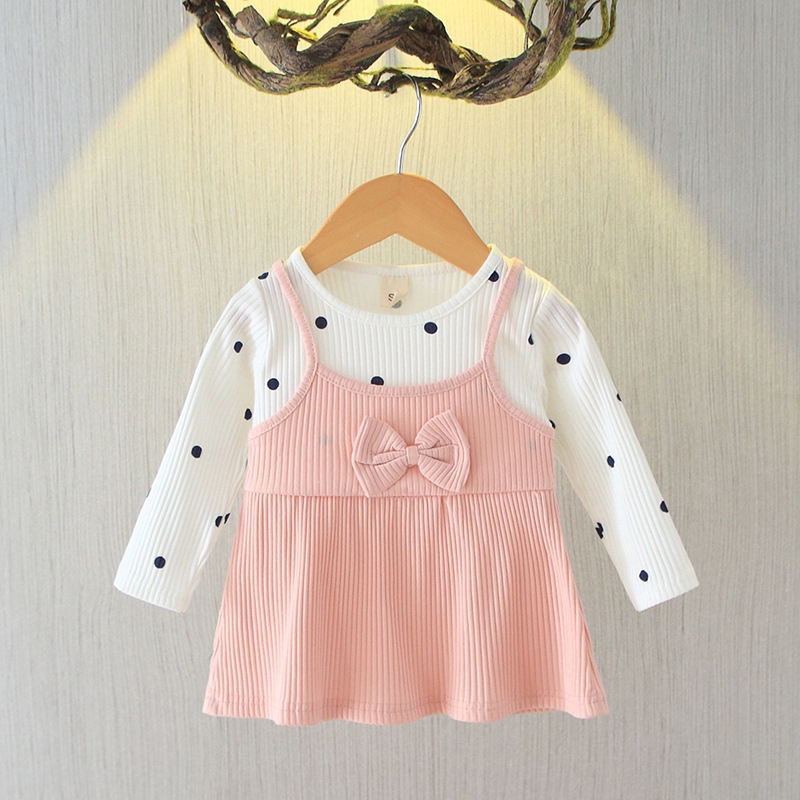 ❀Pink✰-New baby girl´s cute polka dot dress