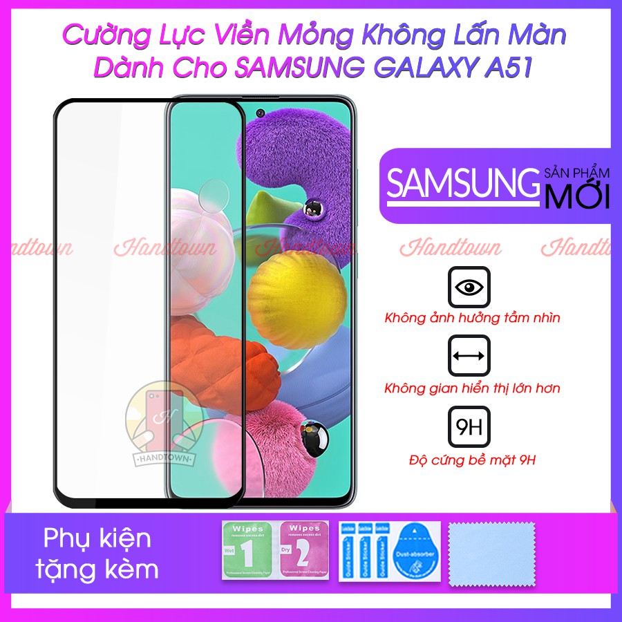 Cường Lực Viền Mỏng Dành Cho Samsung Galaxy A51 Không Lấn Màn