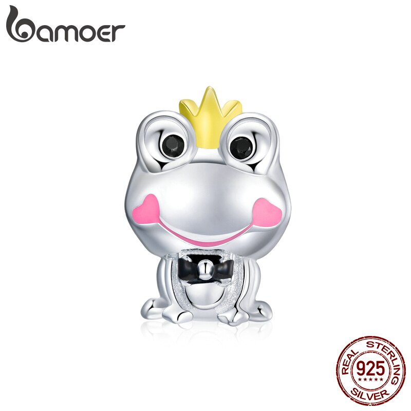 Mặt Dây Charm Hình Ếch Bamoer Bằng Bạc Thật 925 Đáng Yêu Nguyên Bản Gắn Vòng Tay Cho Nữ SCC1769
