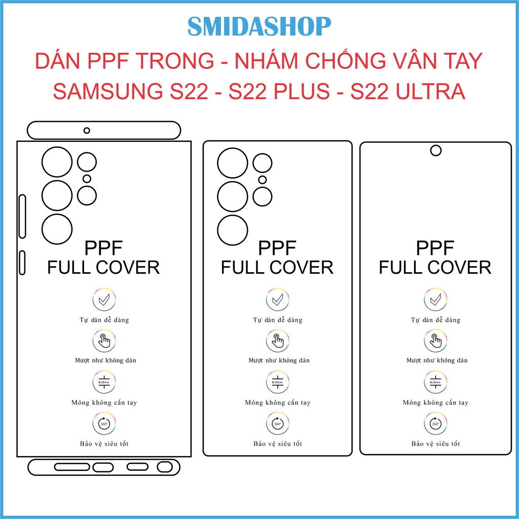 Dán PPF full viền Samsung S22,S22+,S22 ultra
