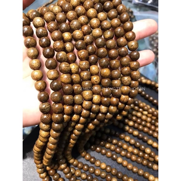 Chuỗi Trầm Hương 108 Hạt  6mm- 8mm, Chuỗi Trầm Hương Tốc Thiên Nhiên May Mắn, Bình An