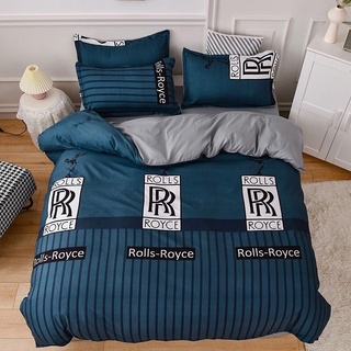 Bộ Chăn Ga Gối Kẻ Ngang Xanh Lá Cotton Poly