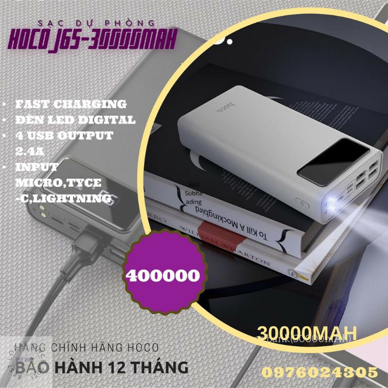 Sạc pin dự phòng Hoco J65 -30.000mAh