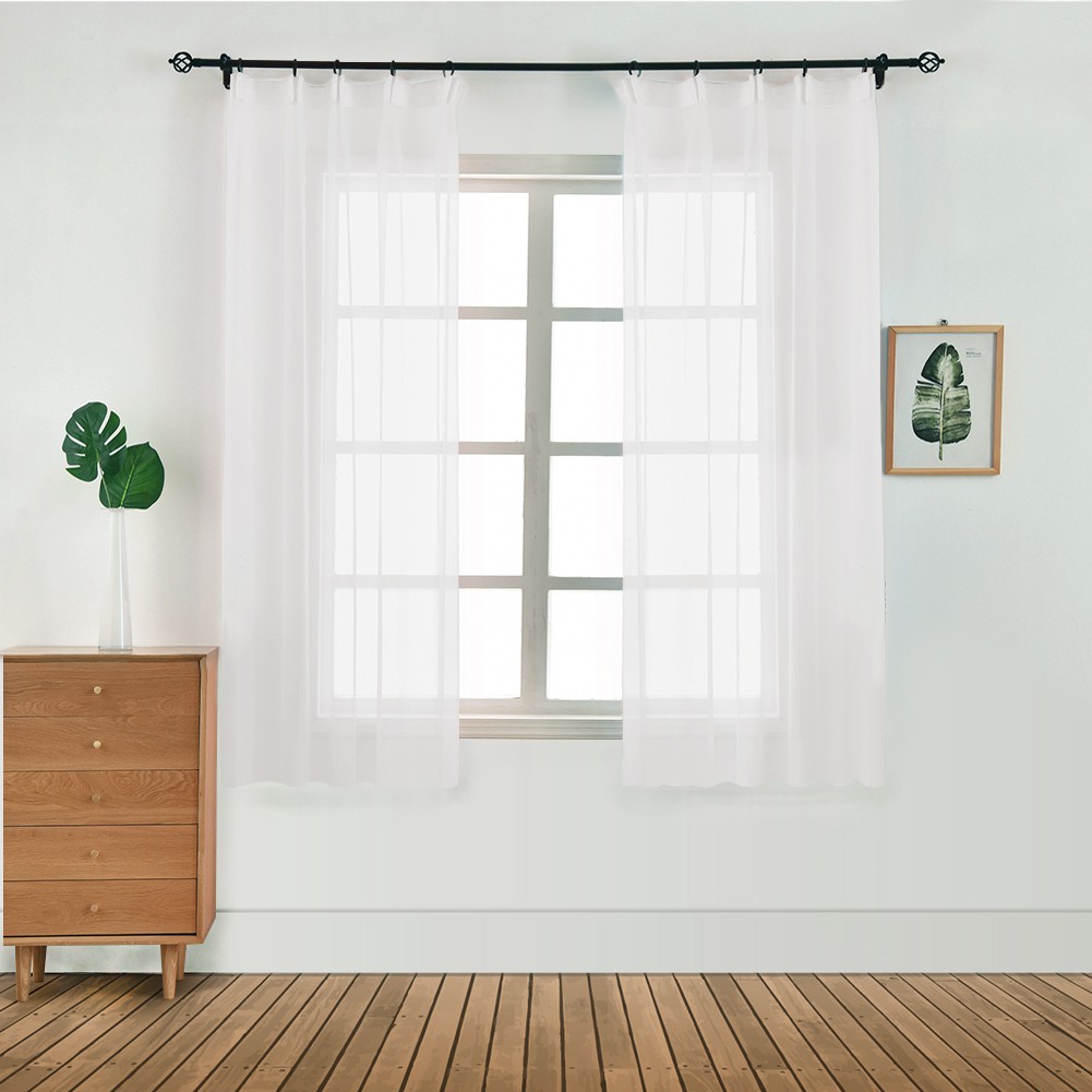 Rèm cửa sổ NAPEARL bằng vải Tulle màu trơn trang nhã 100x130