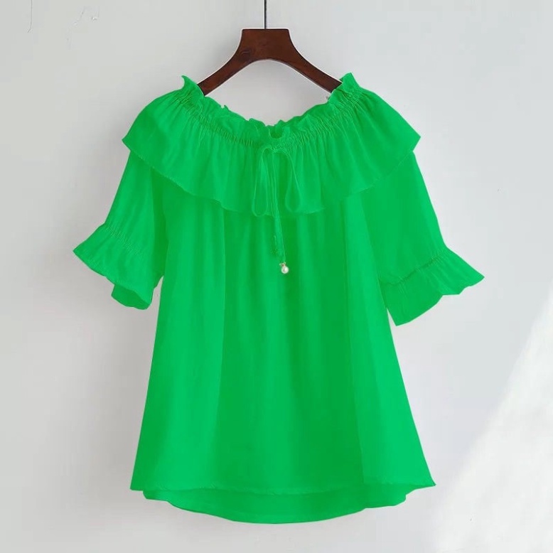 Áo đũi kiểu nữ thiết kế - Áo tay lỡ cổ xòe