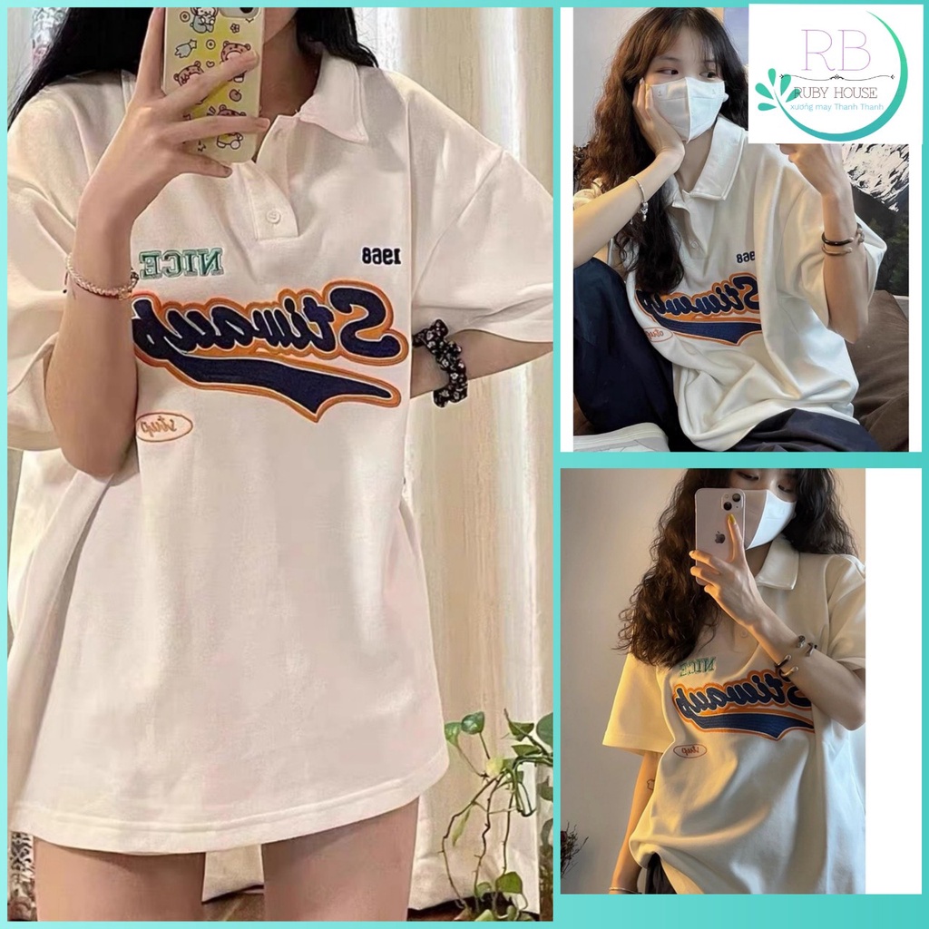 Áo polo Stiw RUBY chất bo cotton dầy đẹp mịn, lên from chuẩn đứng, unisex 60kg trở xuống