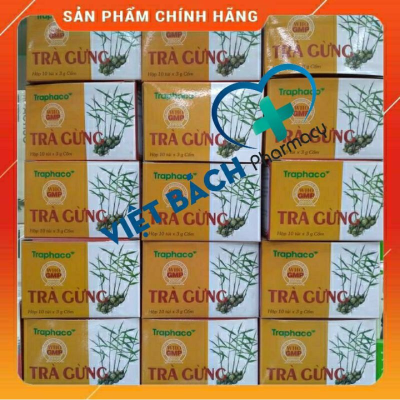 Trà gừng gói Traphaco - hộp 10 gói cốm, thơm, dễ uống