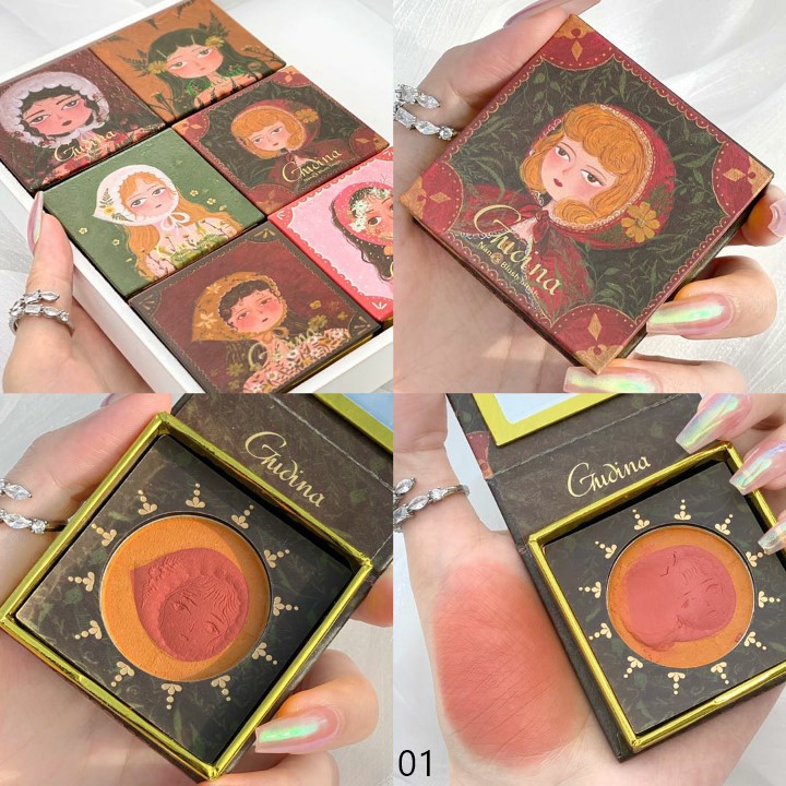 Phấn má hồng JILL LEEN Sweet Party Cheek Blush xinh xắn GUICAMI công chúa Gudina tone hồng cam tự nhiên GCMI13 JILE02