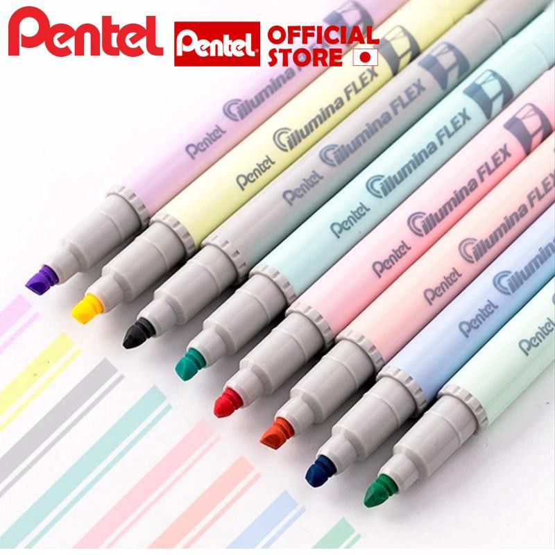 Bút Dạ Quang 2 Đầu Pentel SLW11P Màu Pastel