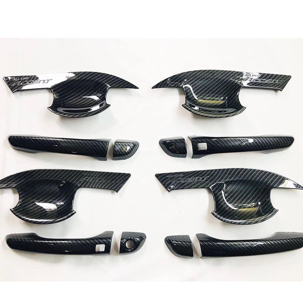 Ốp tay hõm cửa Xe Accent 2018 2019 2020 2020 2021 2022 mẫu carbon cao cấp