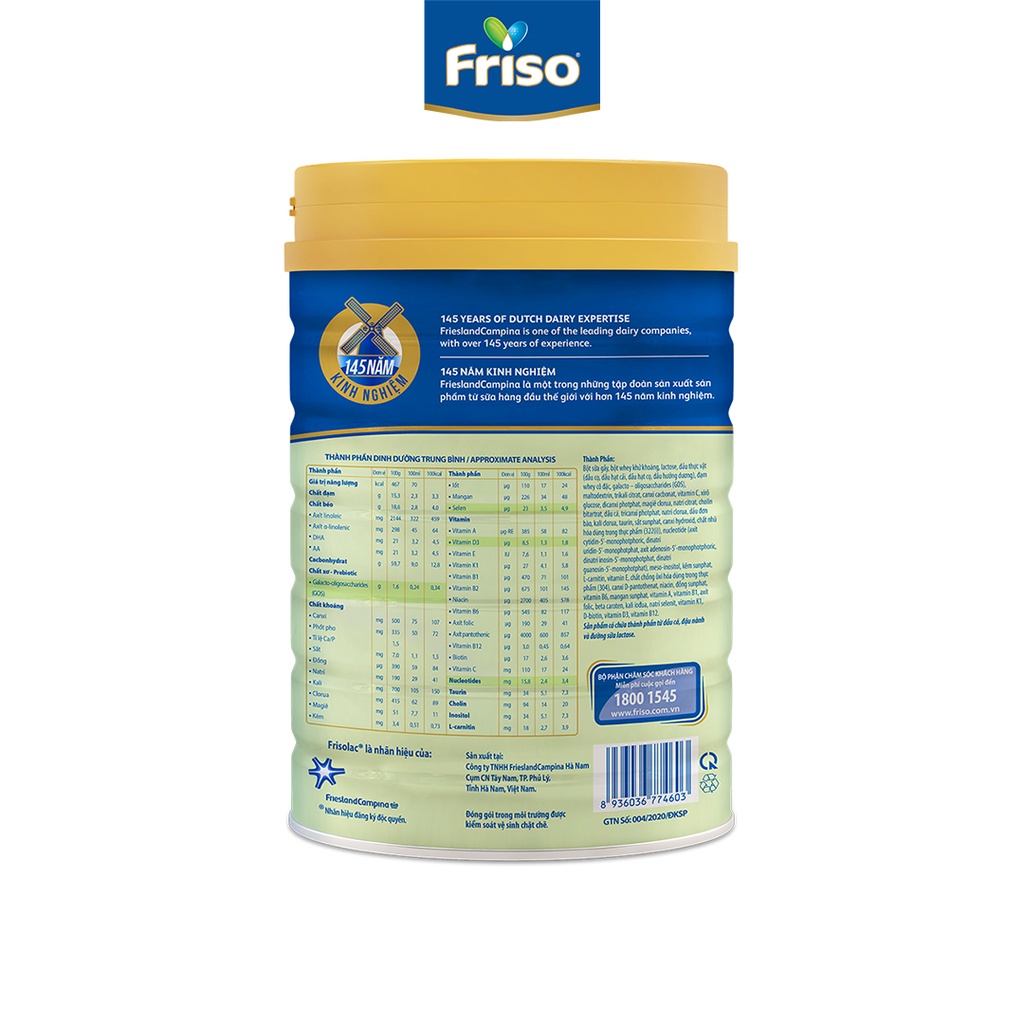 Sữa bột Frisolac Gold Số 2 900g