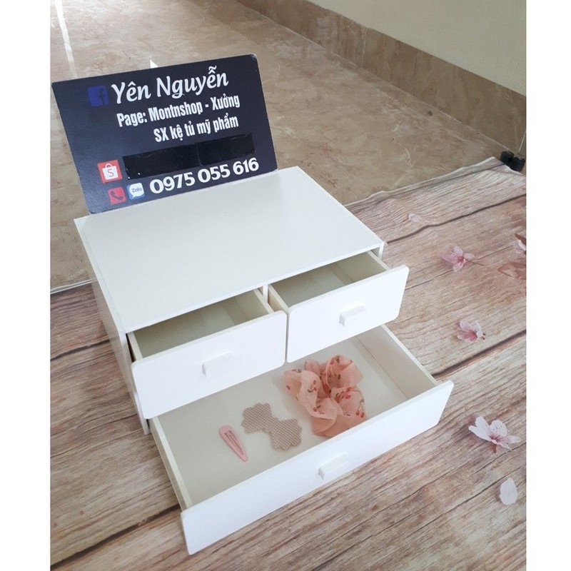 Tủ mini đa năng 2 tầng đựng mỹ phẩm đựng kính mắt hoặc văn phòng phẩm rất tiện dụng 30cm.