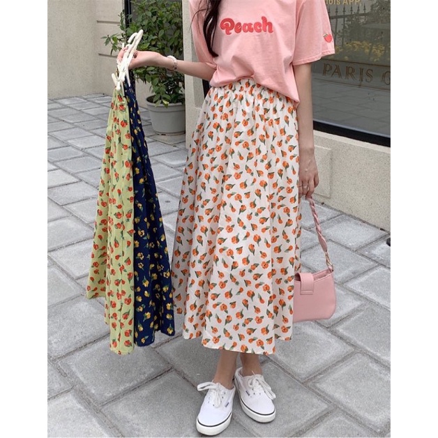 Chân váy thô hoa nhí 2 lớp Ulzzang style 🌸 Hàng Quảng Châu