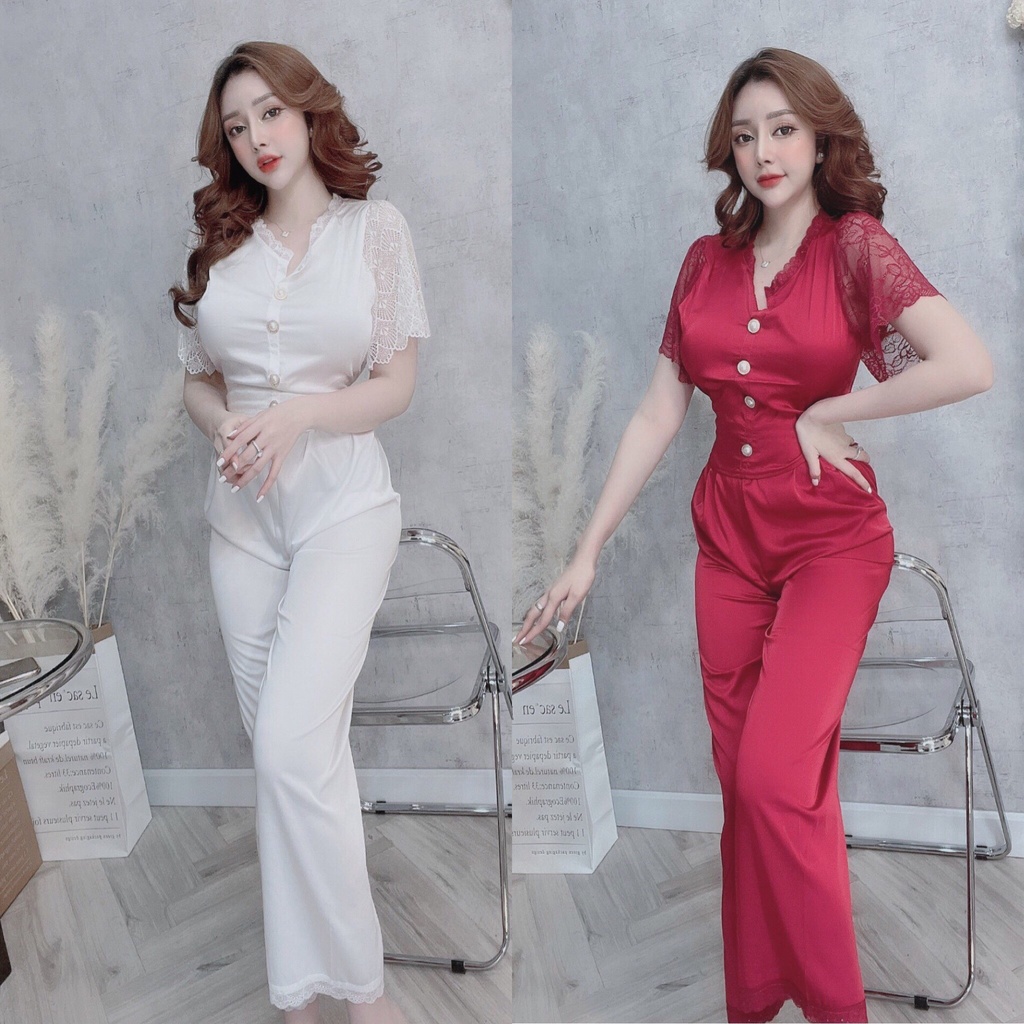 Set đồ ngủ phối ren, đồ bộ mặc nhà in họa tiết, đồ bộ nữ, đồ ngủ lụa satin, hàng xưởng thiết kế, may đo