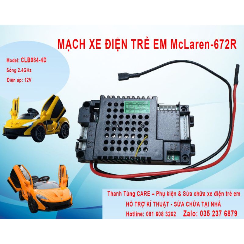 ❤ Mạch xe ô tô điện trẻ em Mc Laren 672R (hàng xuất châu Âu)