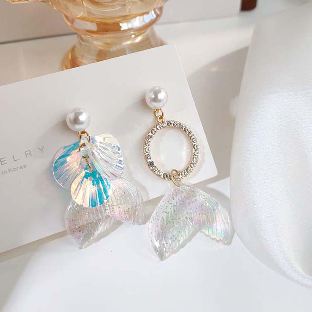 Bông Tai Hình Đuôi Cá Bằng Hợp Kim Acrylic Phong Cách Hàn Quốc Thời Trang Cho Nữ