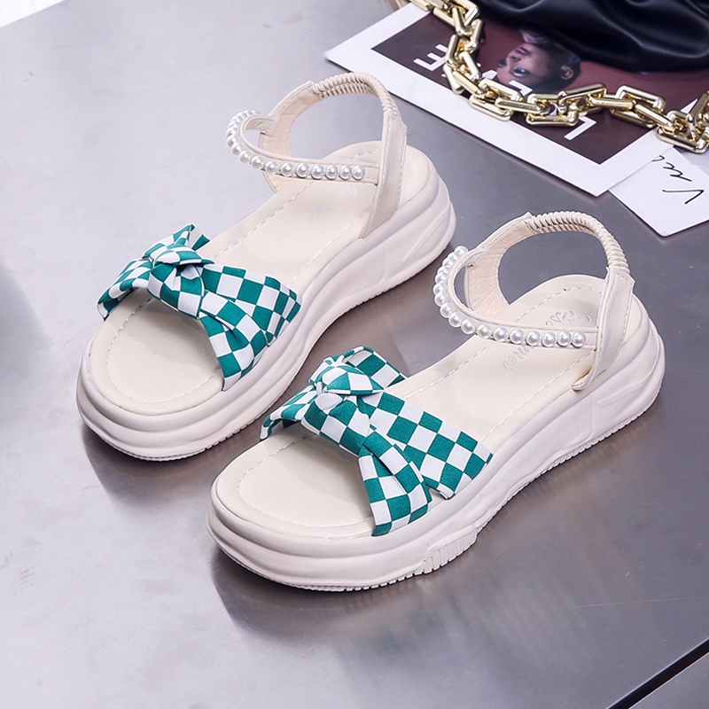 IELGY Xăng đan đế dày phong cách Roman thời trang đi biển cho nữ